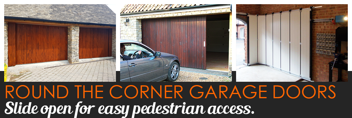 Round the Corner garage doors with pedestrian access